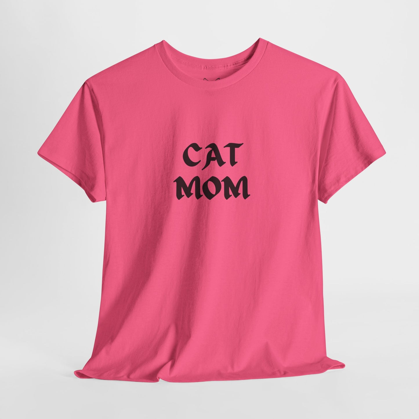 Pink color t shirt- text cat mom
