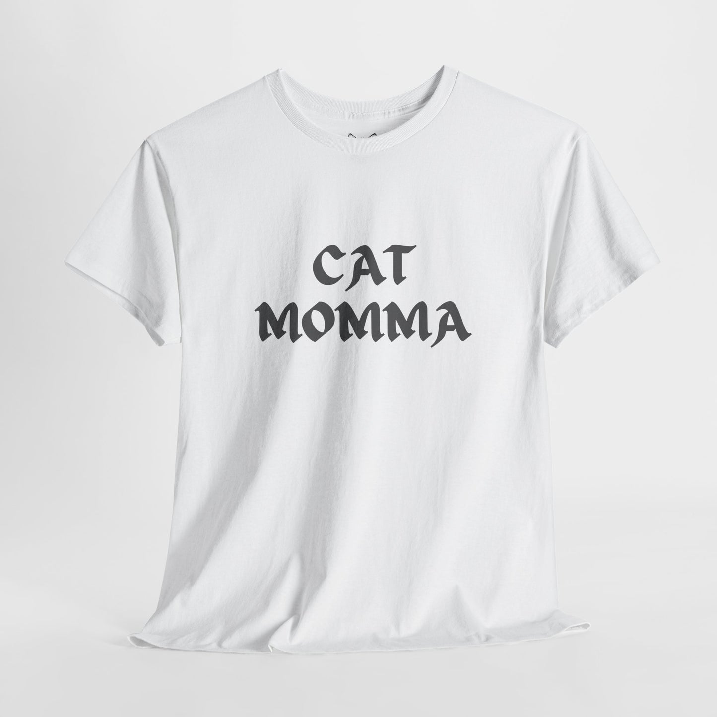 white t shirt- text cat momma