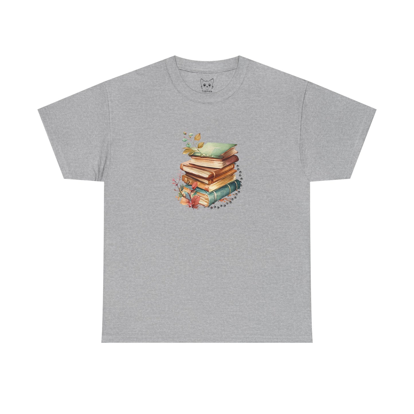 Books and paw print Tee