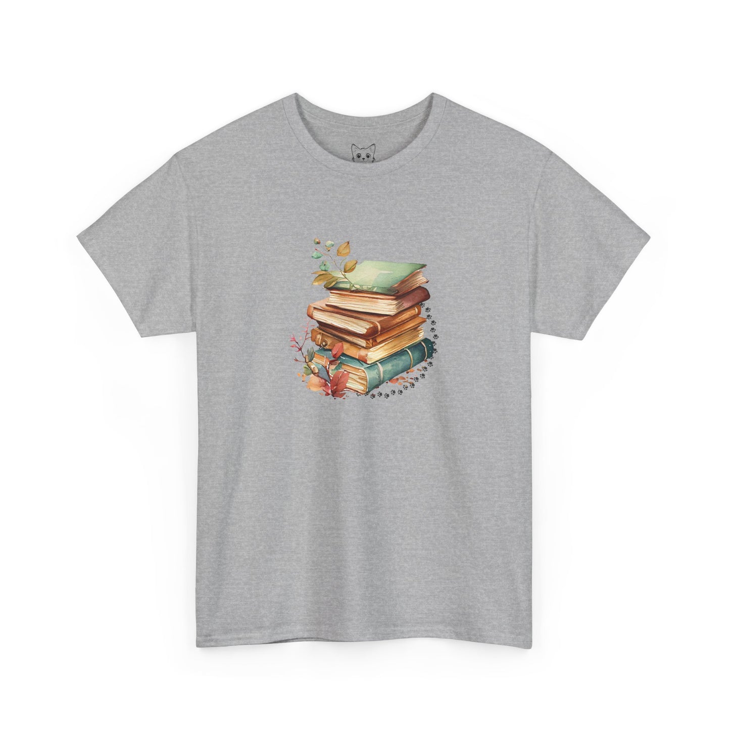 Books and paw print Tee