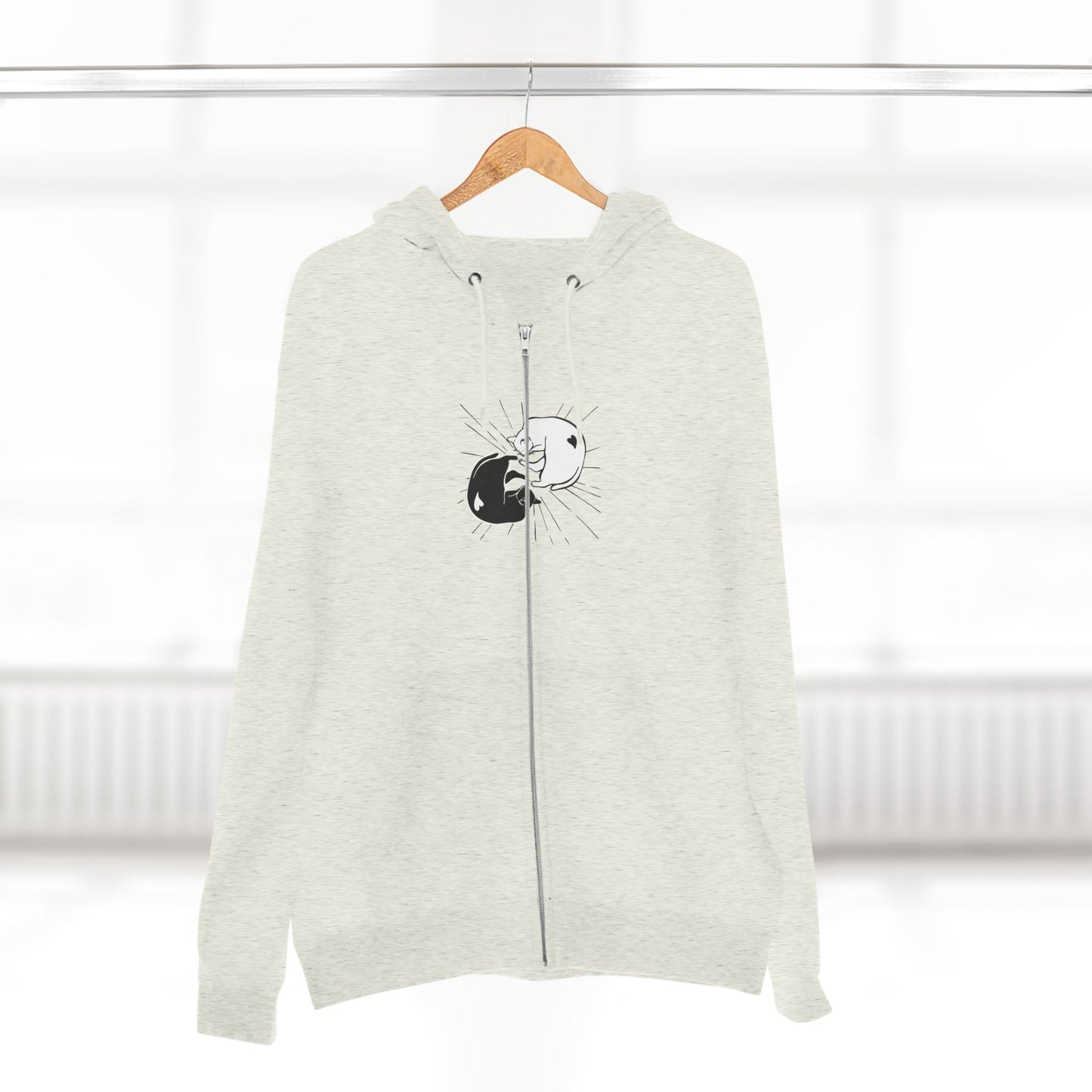Yin and Yang Cats Zip Hoodie