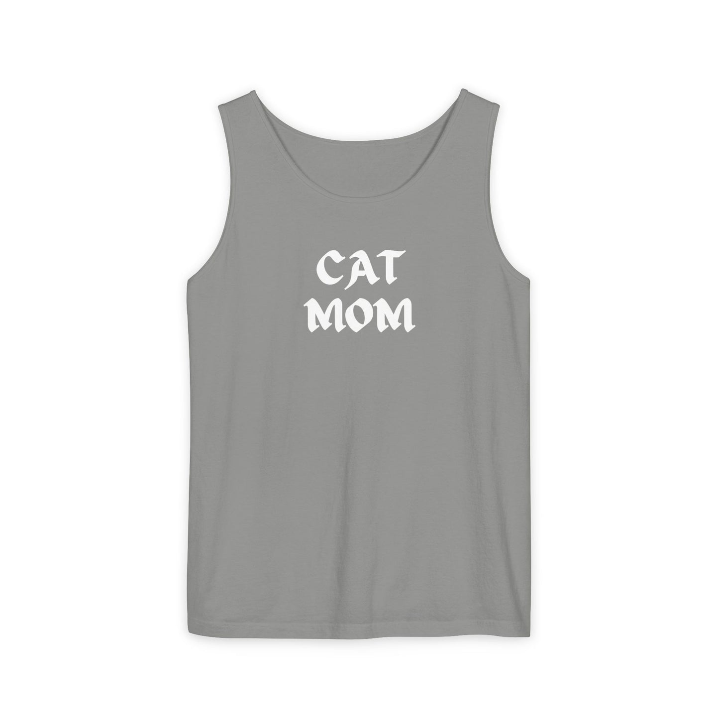 Granite tank top. cat mom text