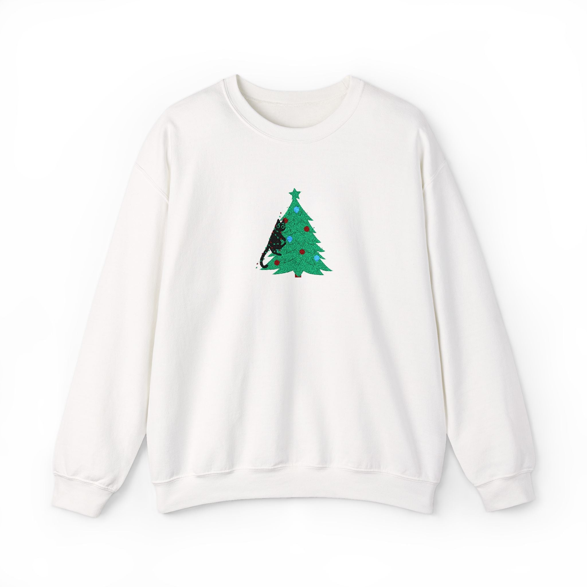 Classic cat up a tree! Embroided Sweater