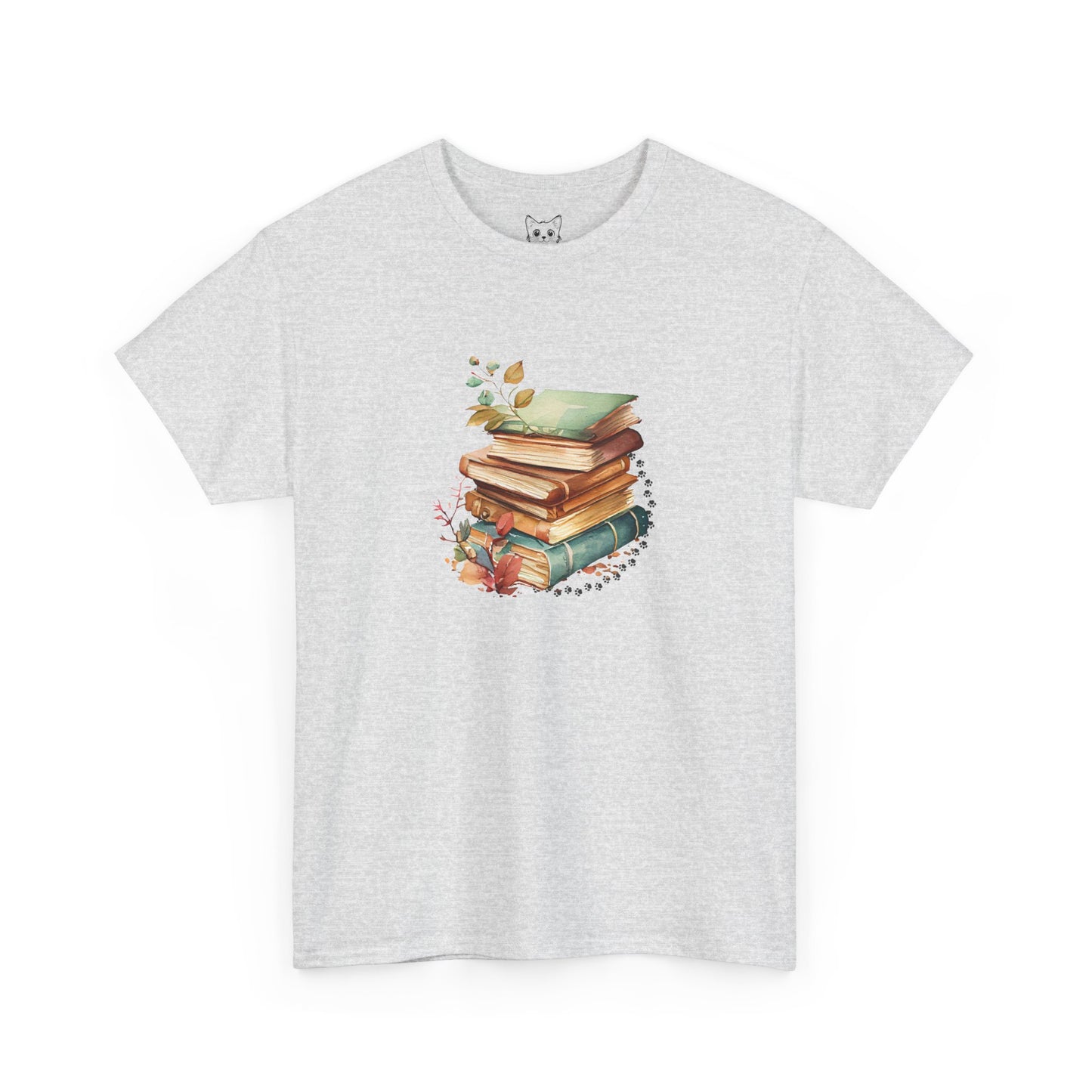 Books and paw print Tee