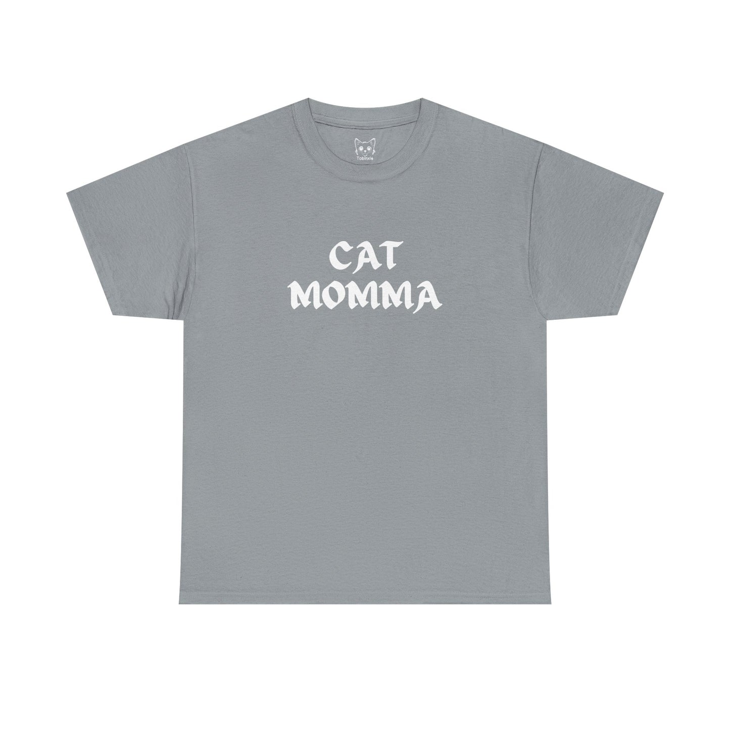 Gravel grey t shirt- text cat momma