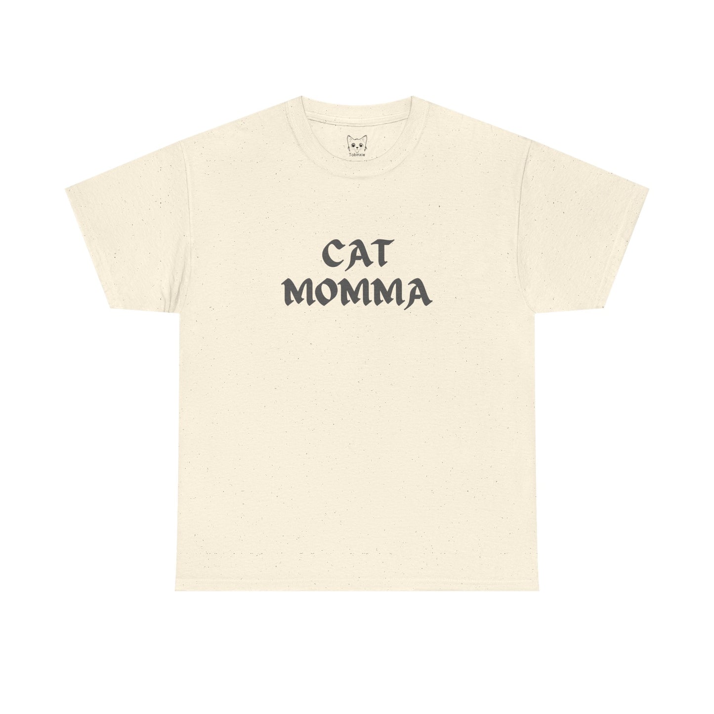 Natural t shirt- text cat momma