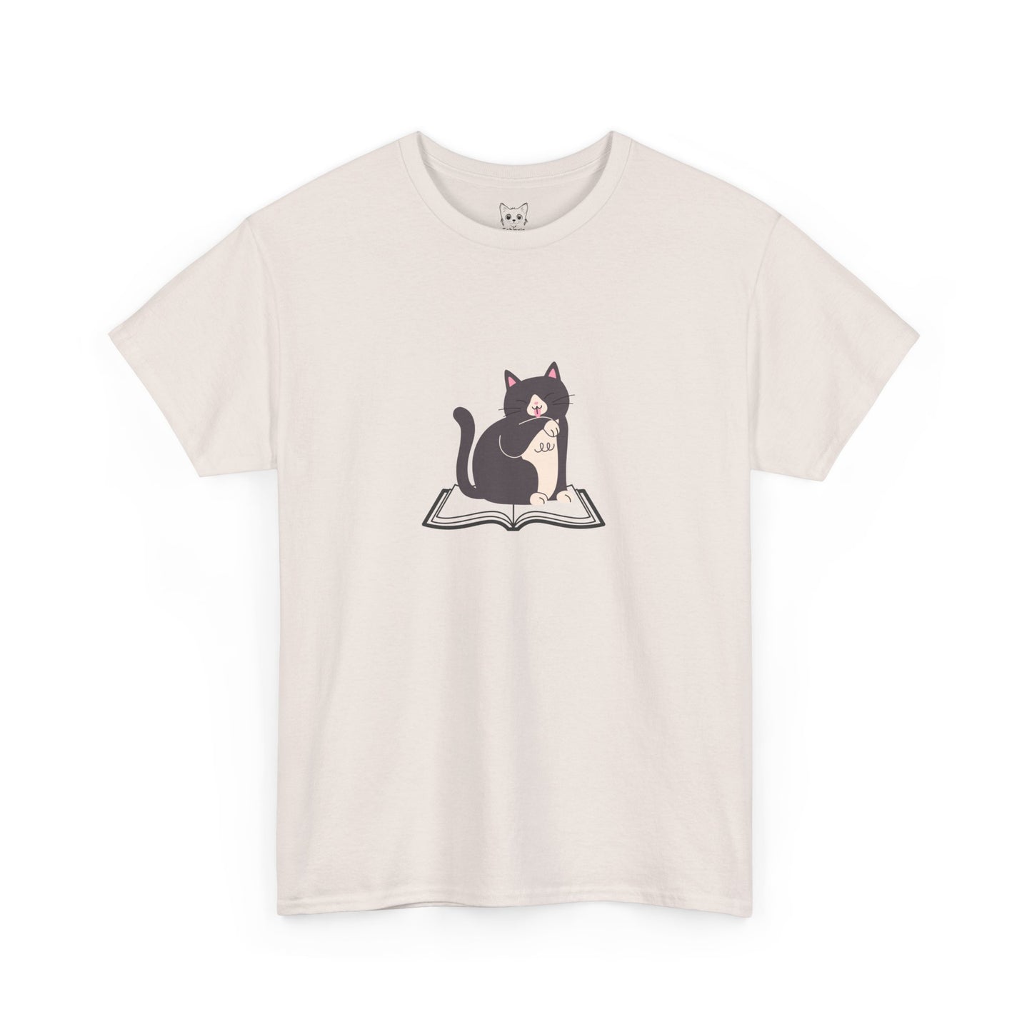 Relaxed cat and book Tee