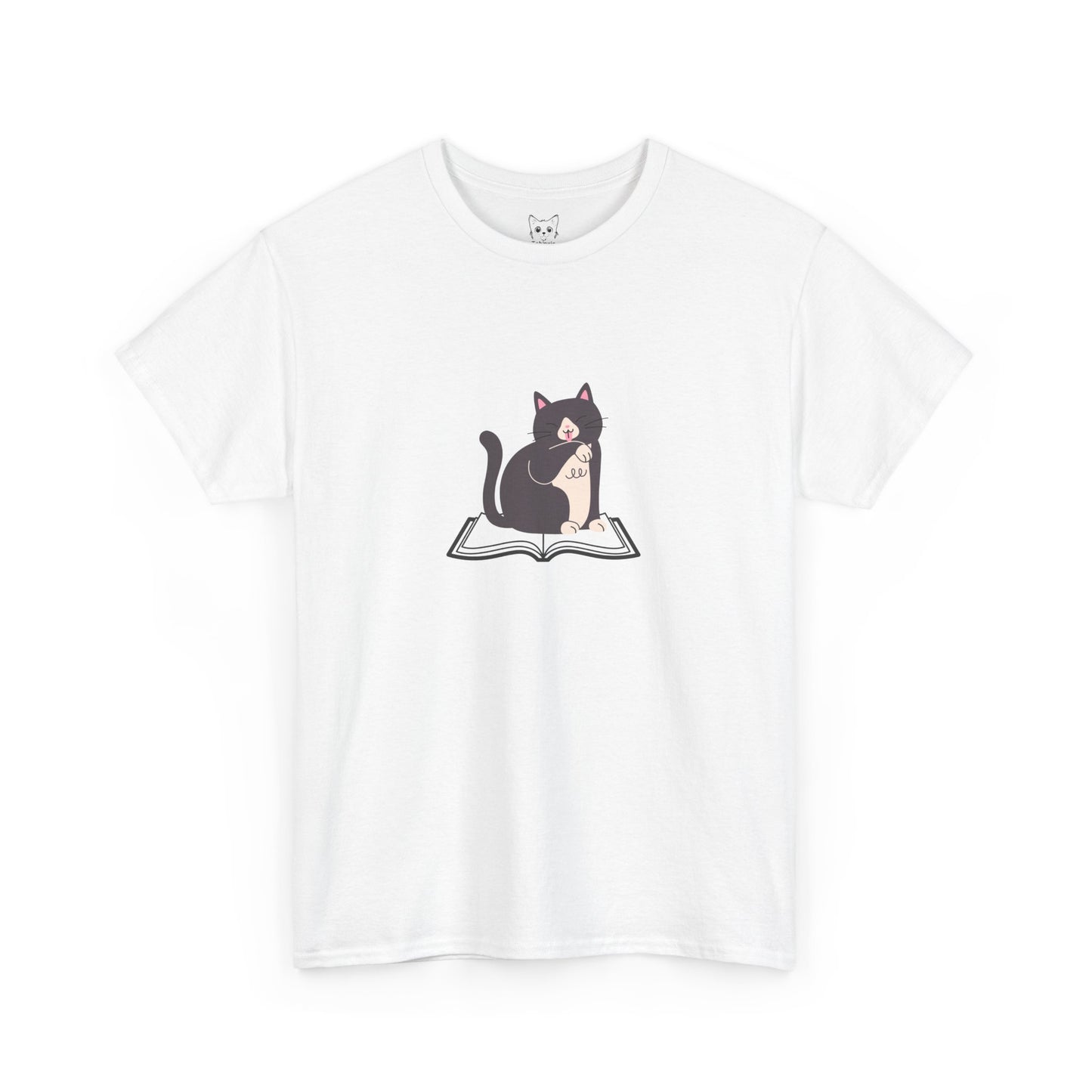 Relaxed cat and book Tee