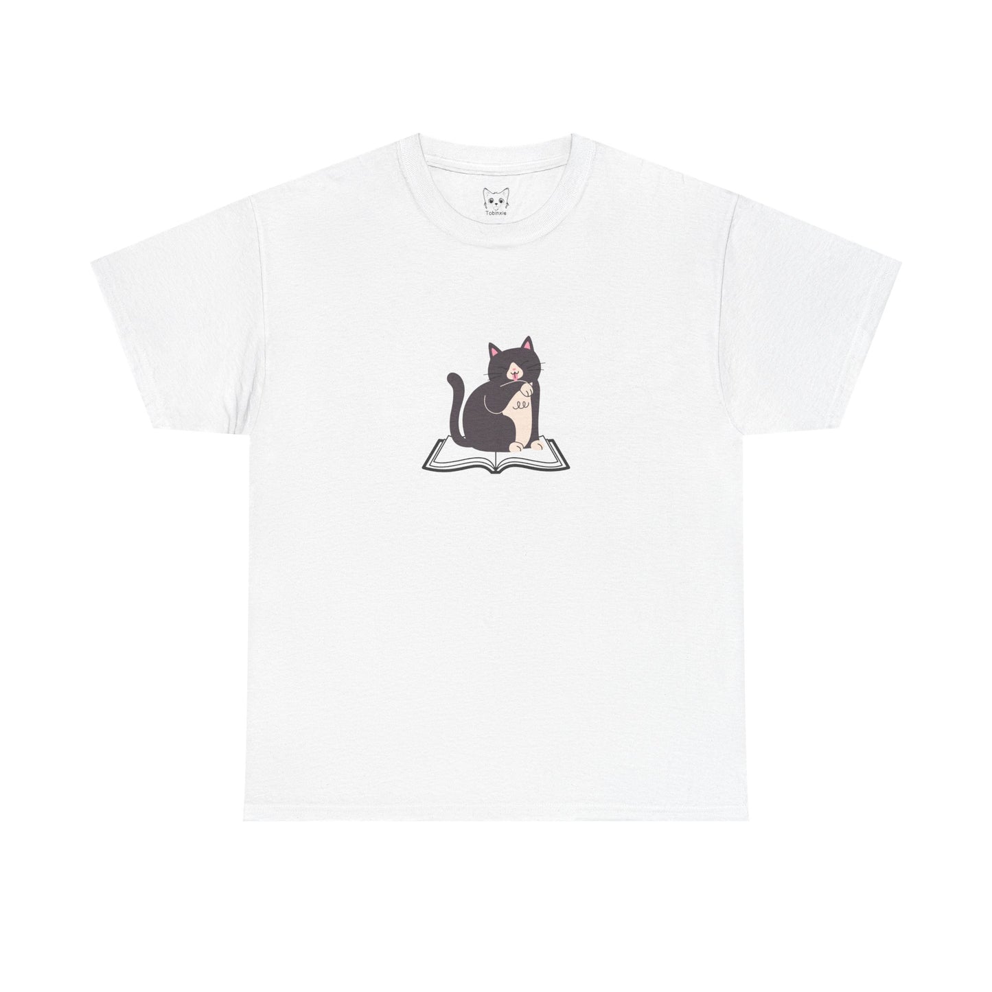 Relaxed cat and book Tee
