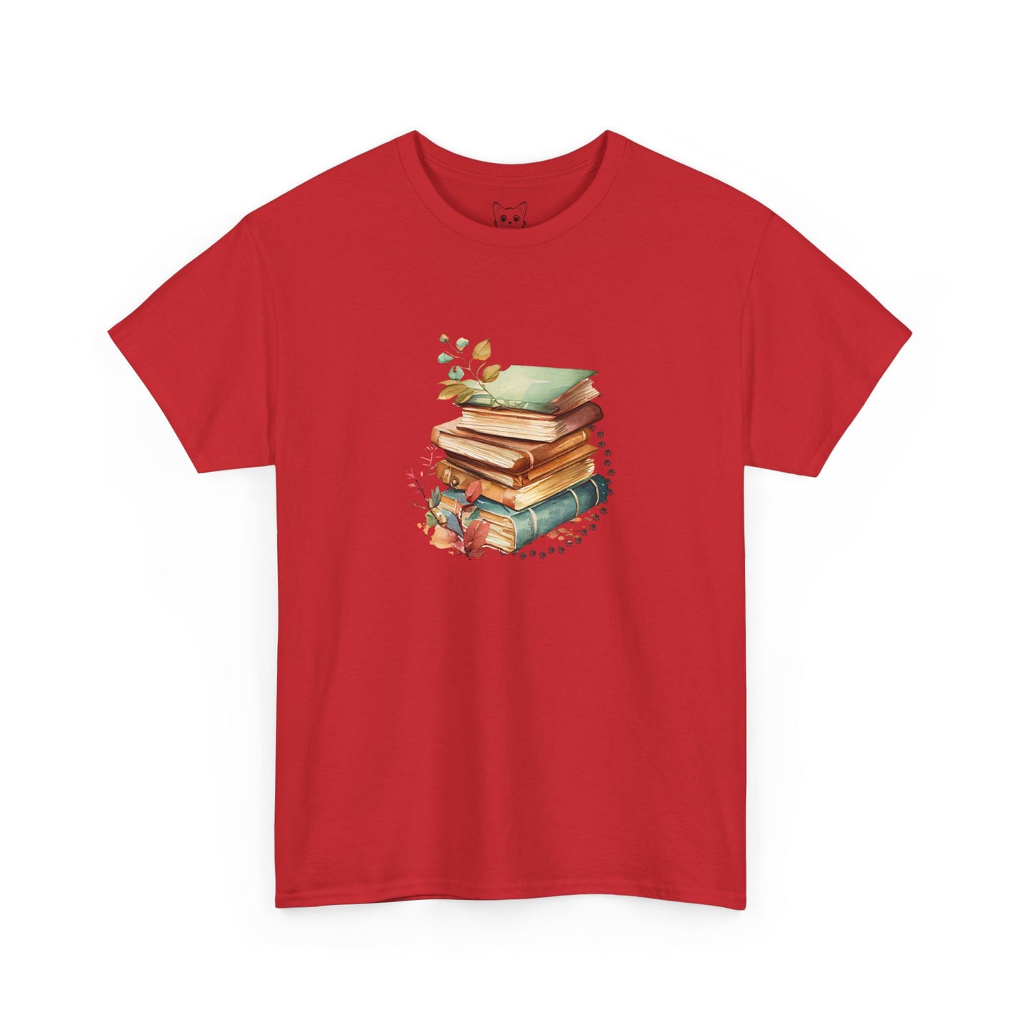 Books and paw print Tee