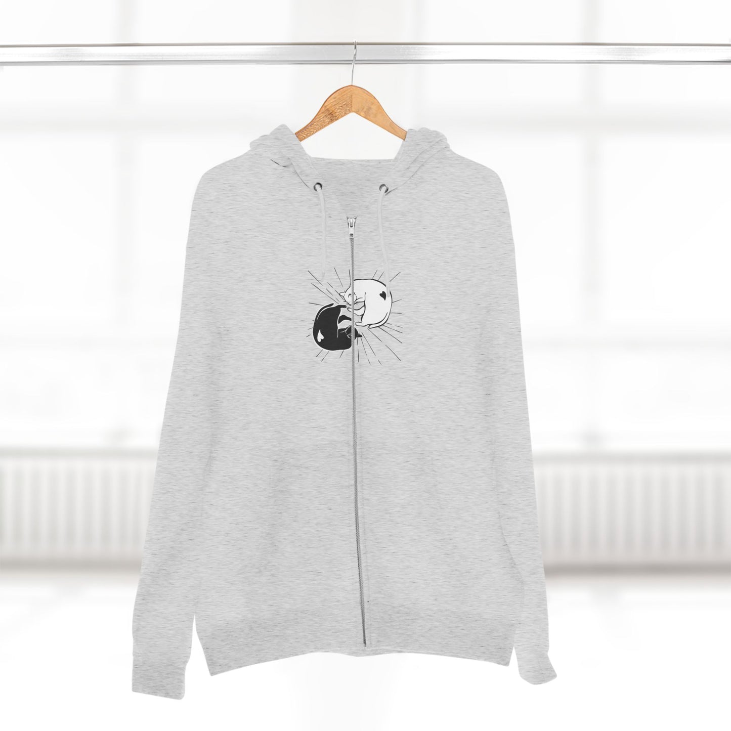 Yin and Yang Cats Zip Hoodie