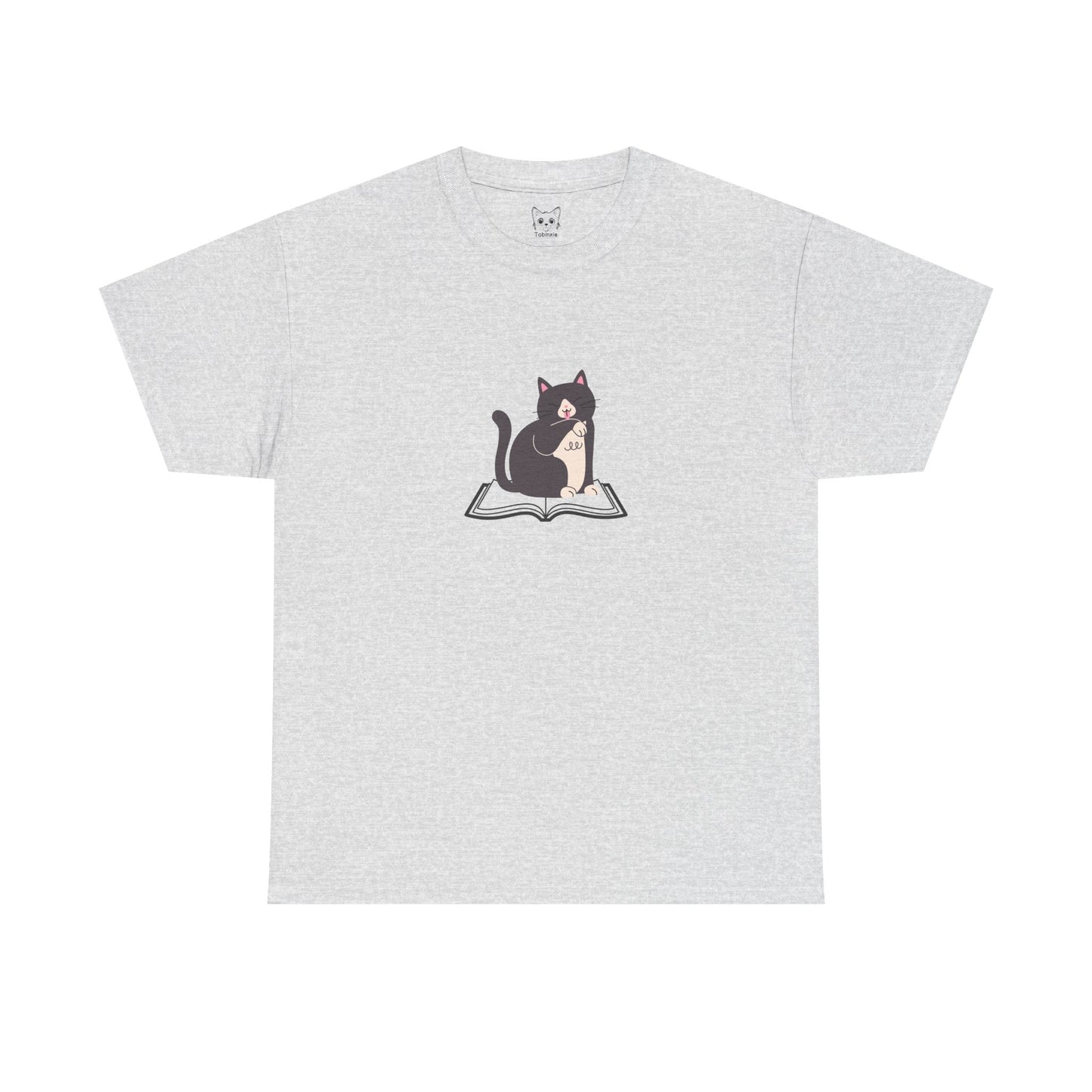 Relaxed cat and book Tee