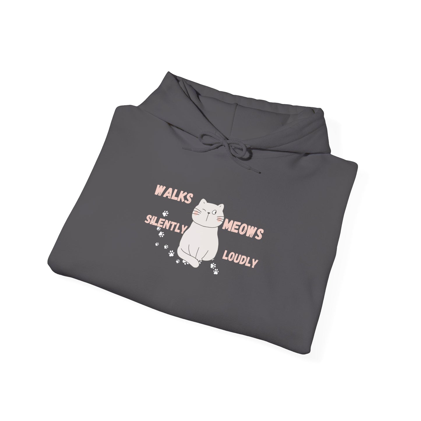 Cat cute meows loudly Hoodie