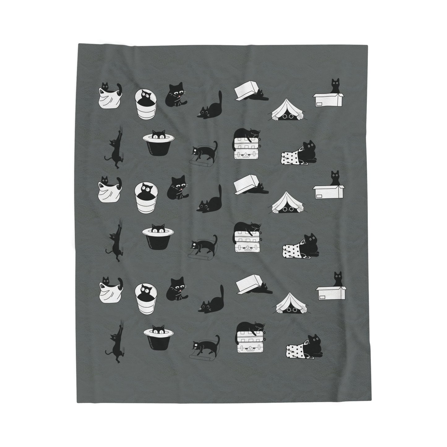 Mischievous Clowder Velveteen Plush Blanket