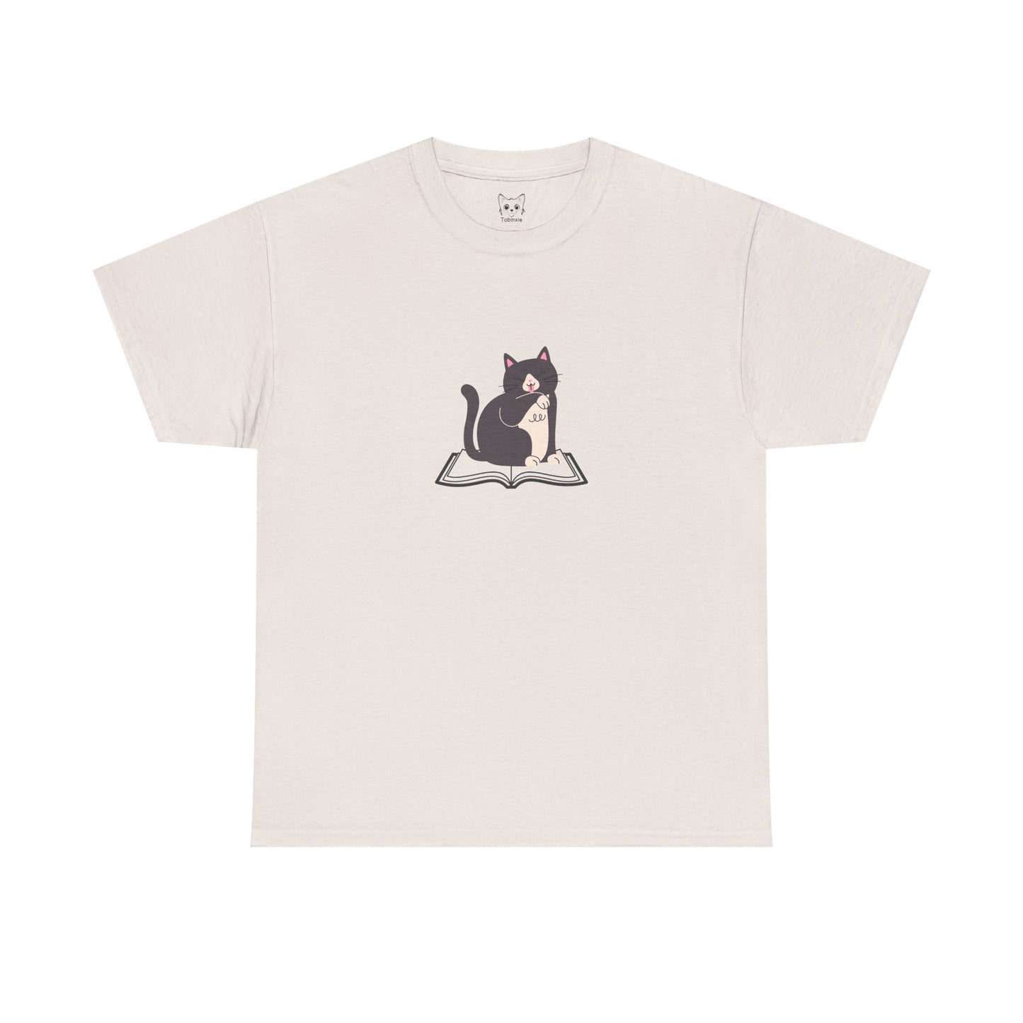 Relaxed cat and book Tee