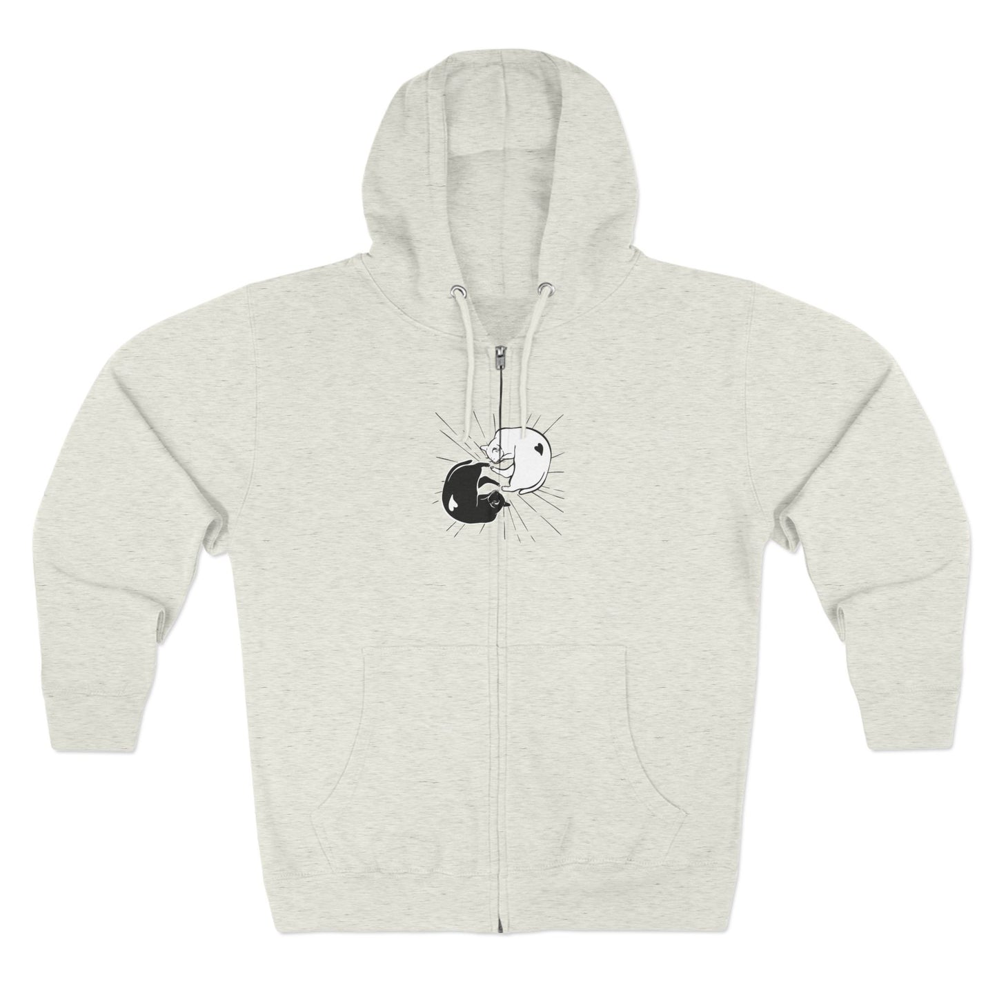 Yin and Yang Cats Zip Hoodie