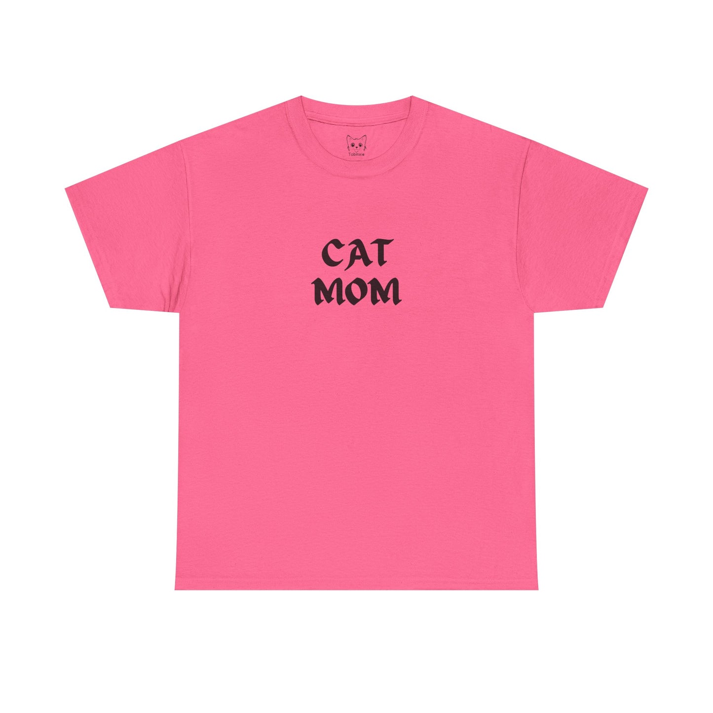 Pink color t shirt- text cat mom