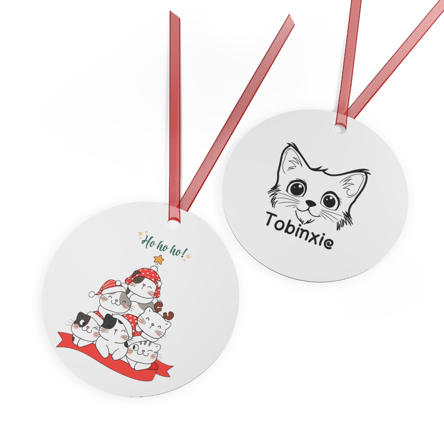 Playful Cats Ho Ho Ho Holiday Decoration