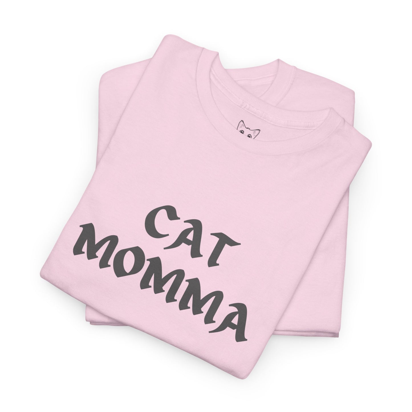 Light pink t shirt- text cat momma