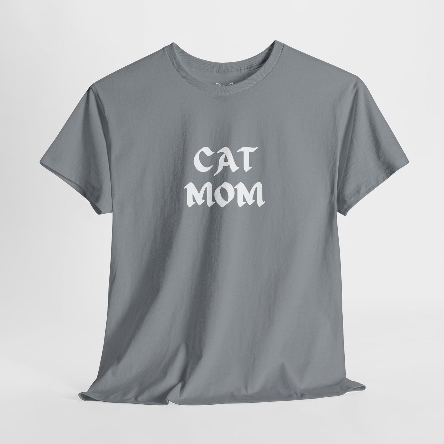 Gravel color t shirt- text CAT MOM