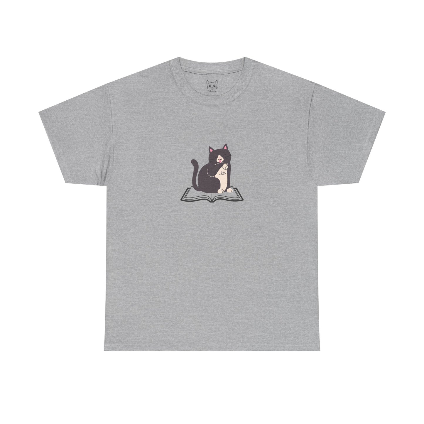 Relaxed cat and book Tee