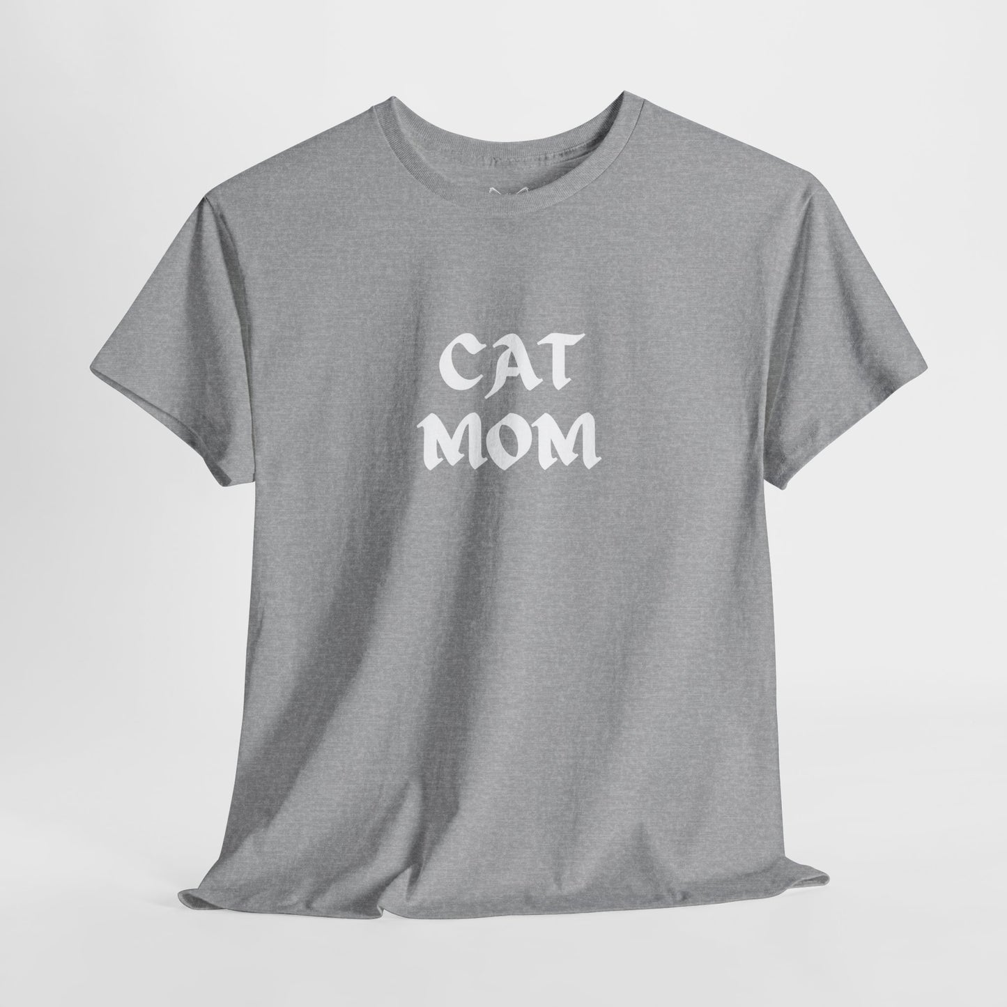 Sports grey t shirt - text CAT MOM