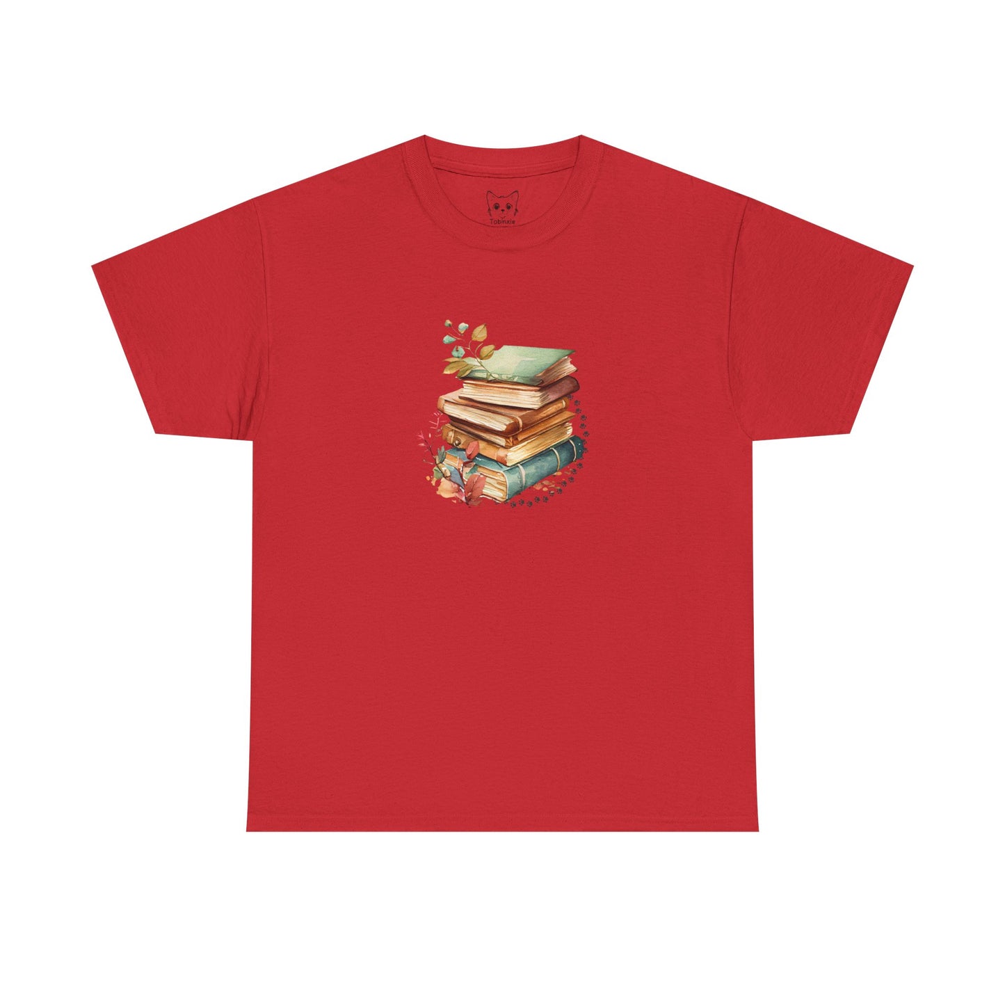 Books and paw print Tee