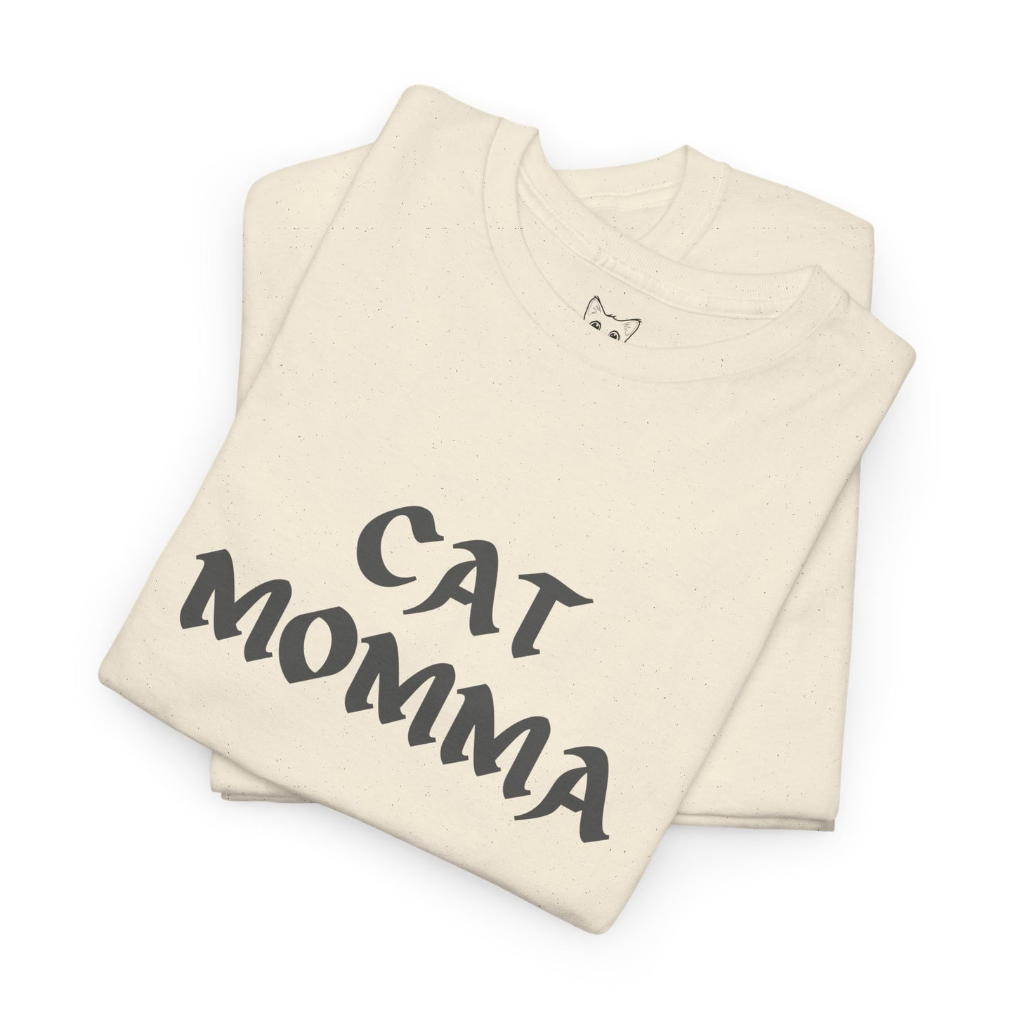 Natural t shirt- text cat momma