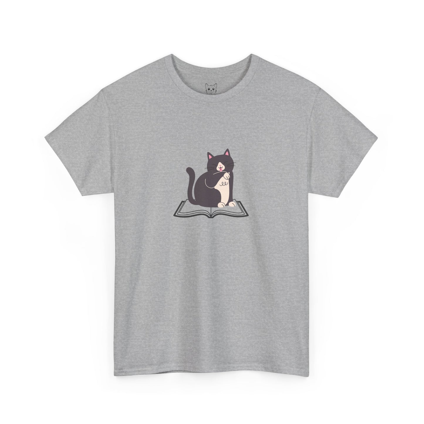 Relaxed cat and book Tee