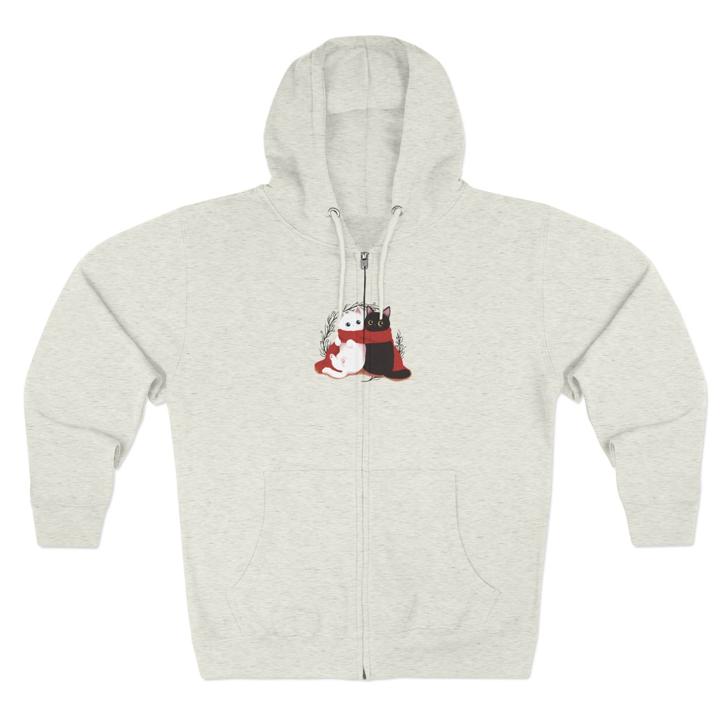 Winter Cat Love Zip Hoodie