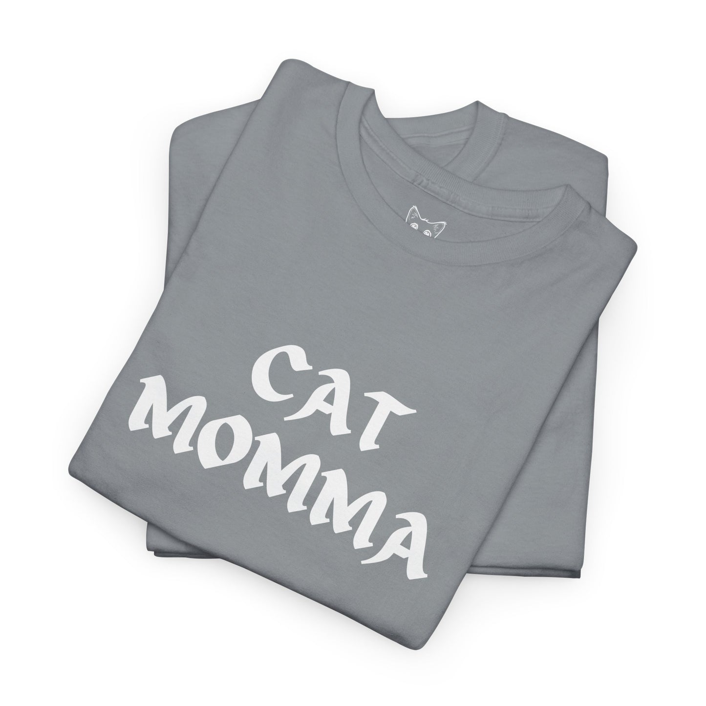 Gravel grey t shirt- text cat momma