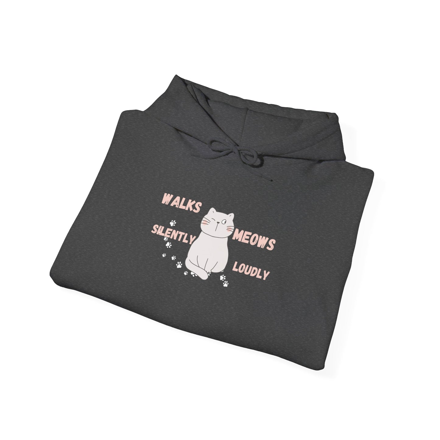 Cat cute meows loudly Hoodie