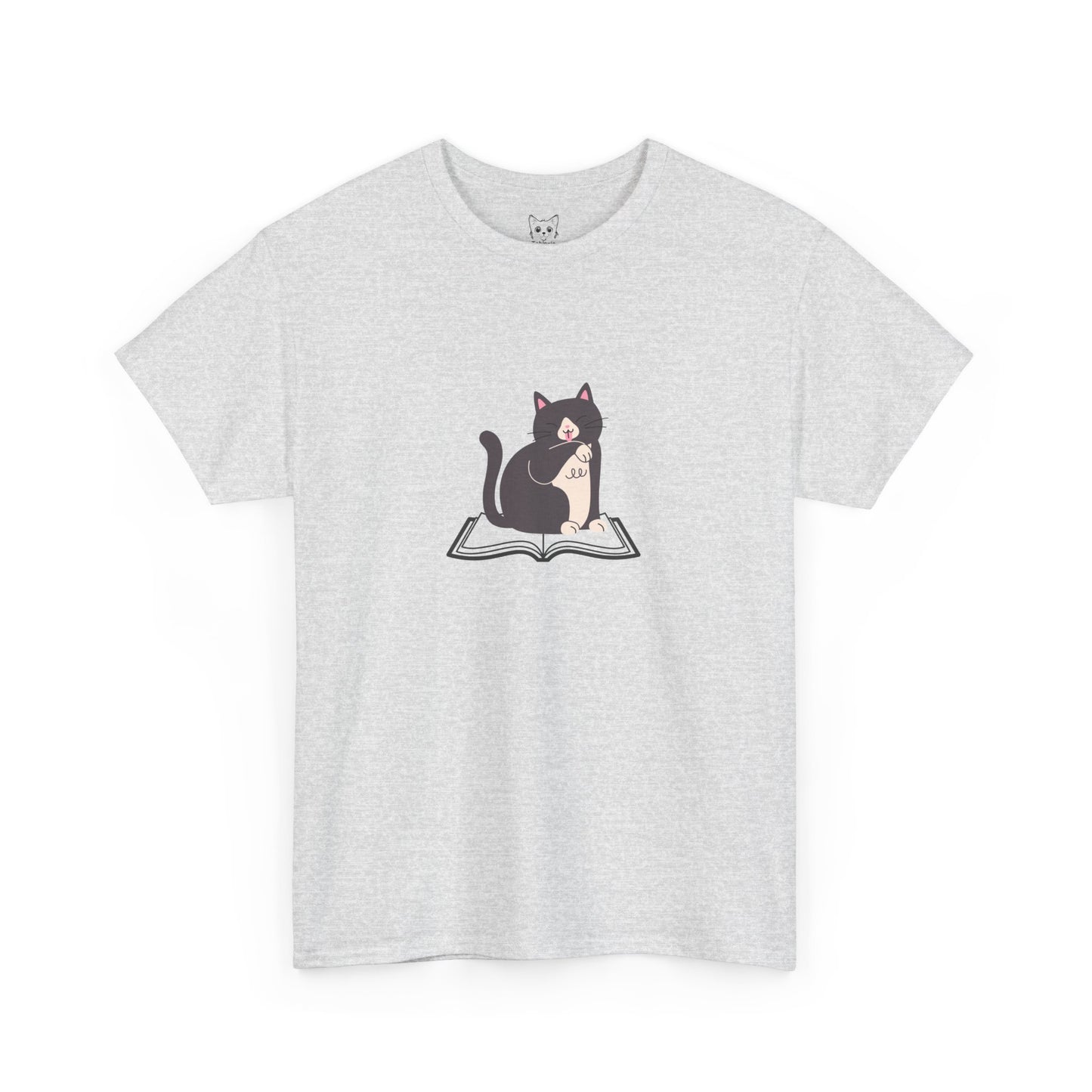 Relaxed cat and book Tee