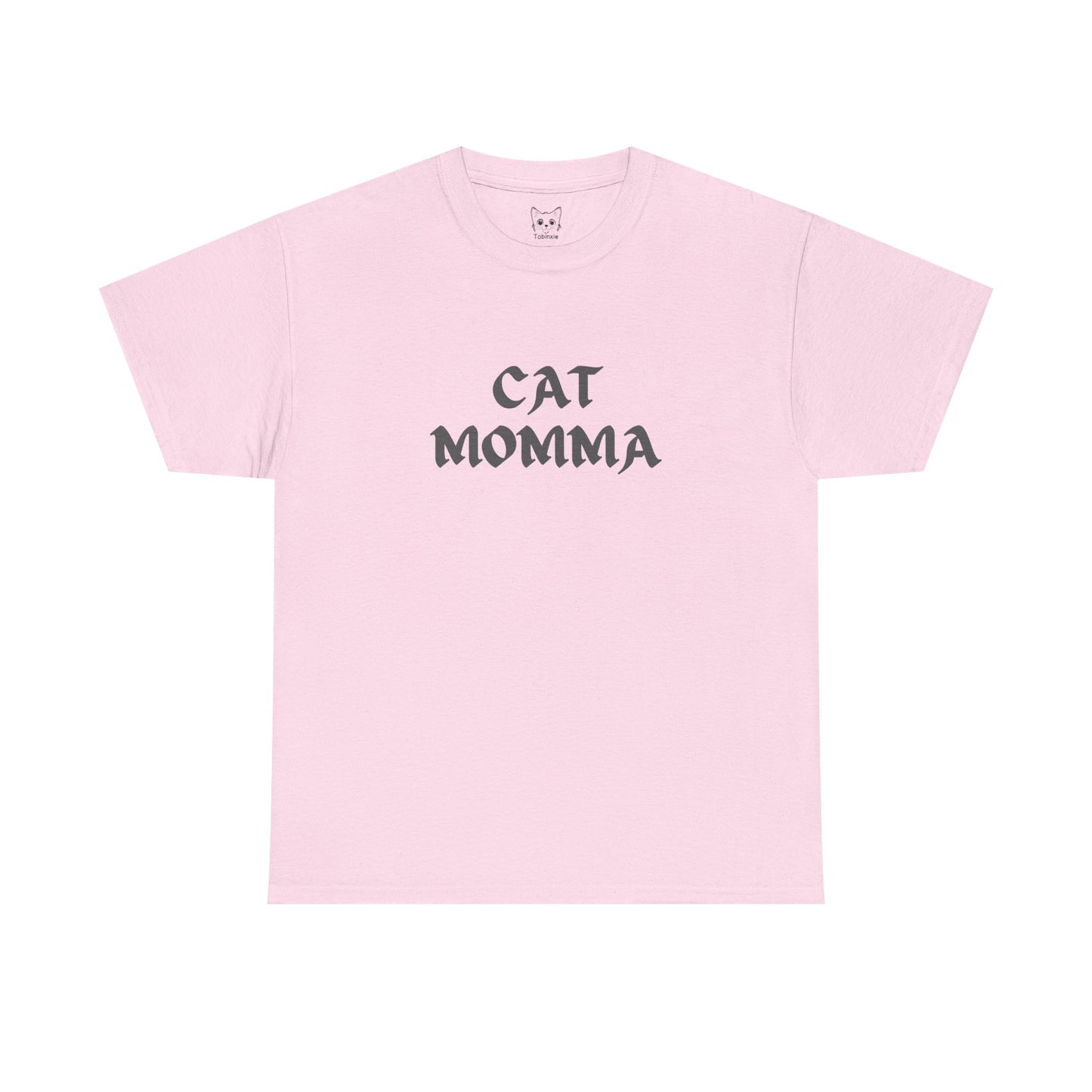 Light pink t shirt- text cat momma