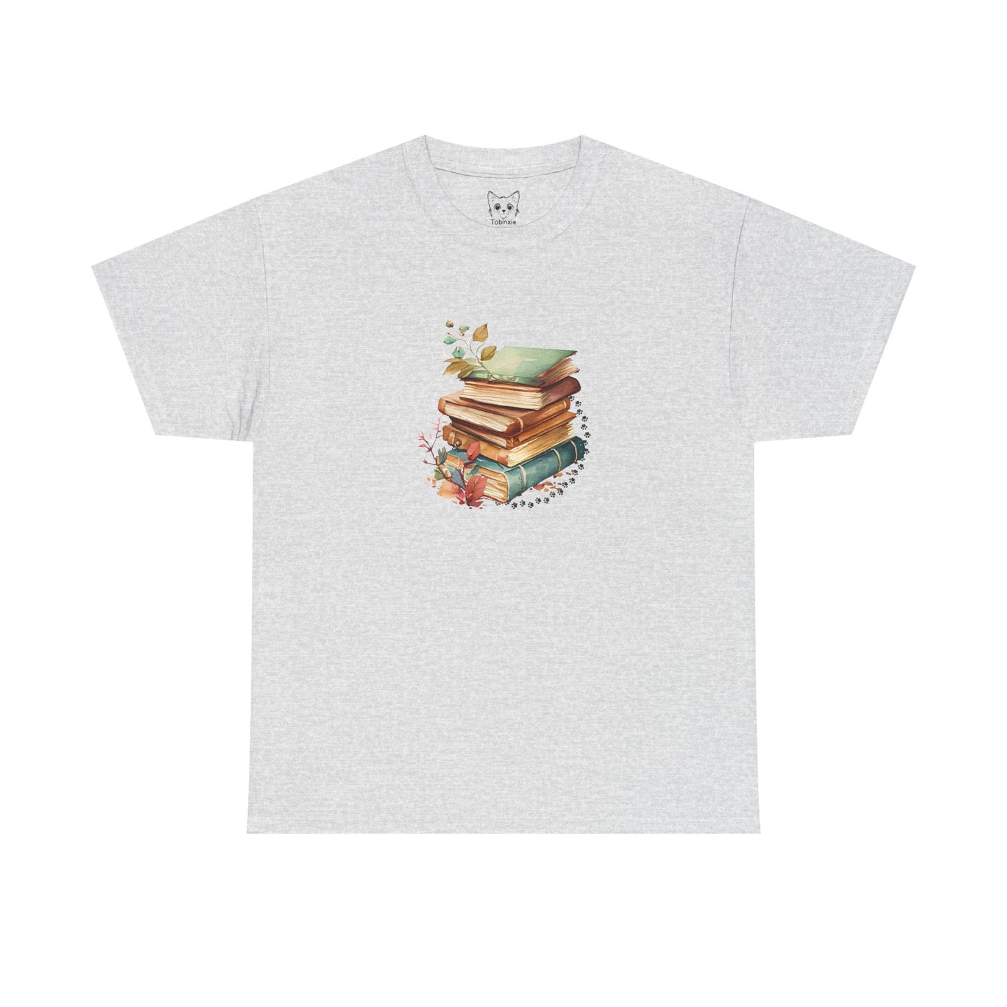Books and paw print Tee