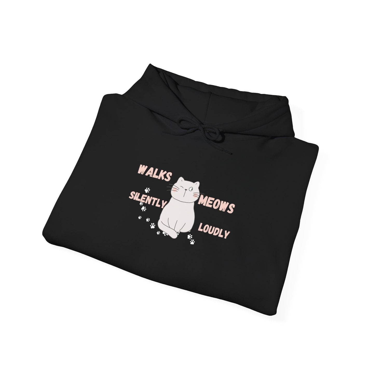 Cat cute meows loudly Hoodie