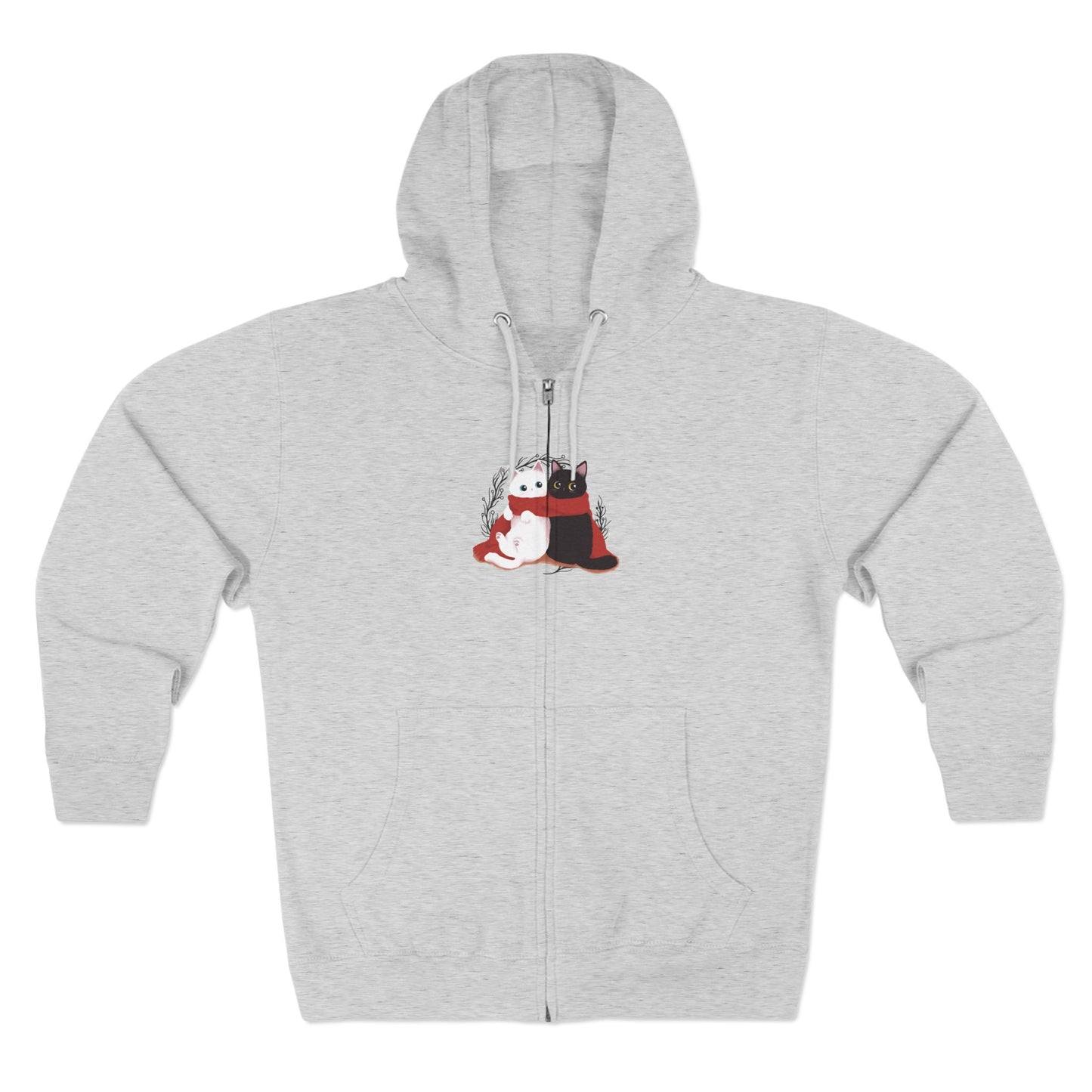 Winter Cat Love Zip Hoodie