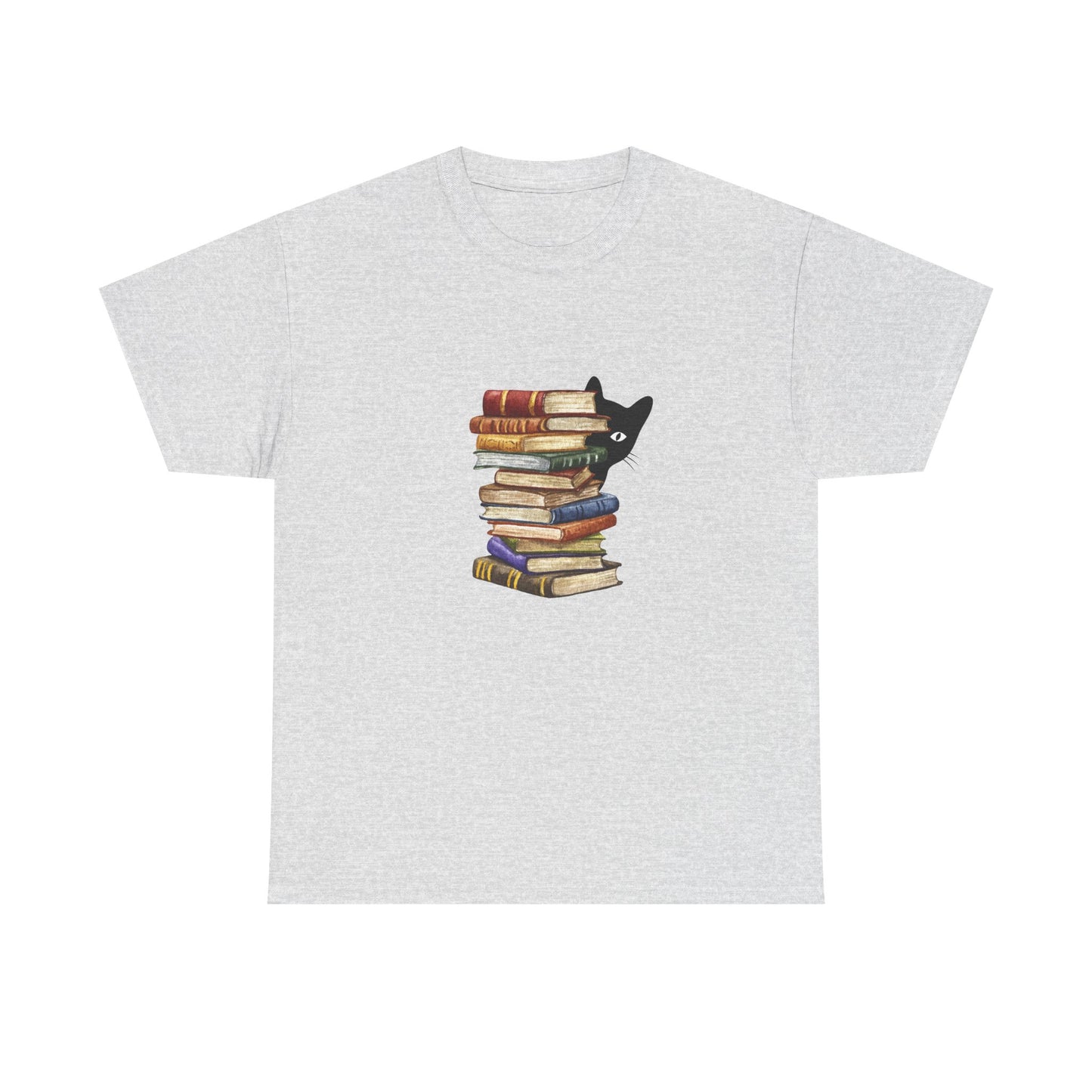 Cute books and cat tee