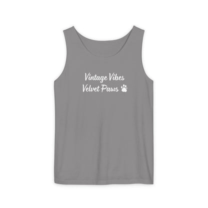 Cat Vintage Vibes Tank Top (White)