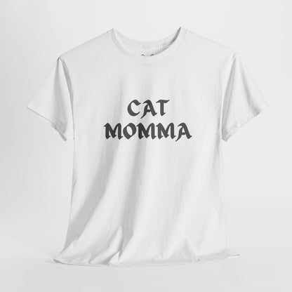 white t shirt- text cat momma