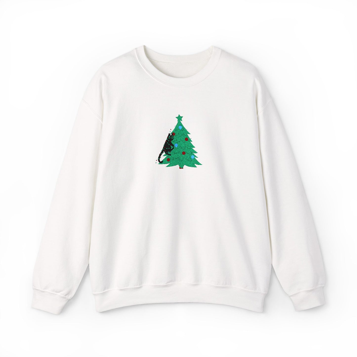 Classic cat up a tree! Embroided Sweater