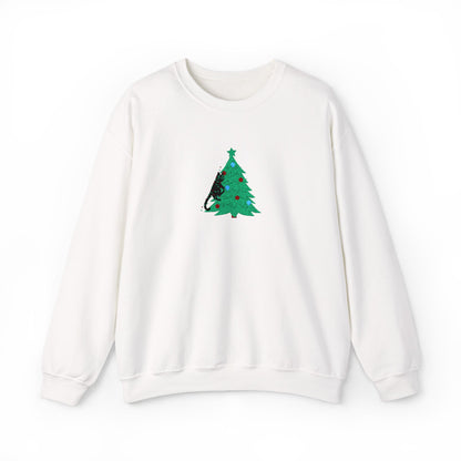 Classic cat up a tree! Embroided Sweater