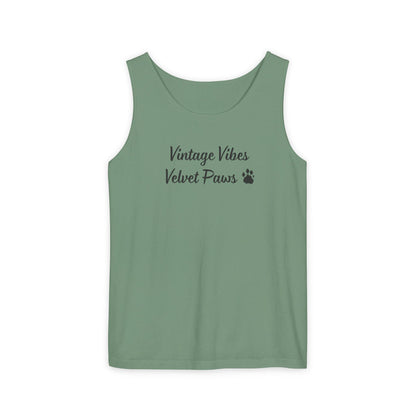 Cat Vintage Vibes Tank Top (Black)