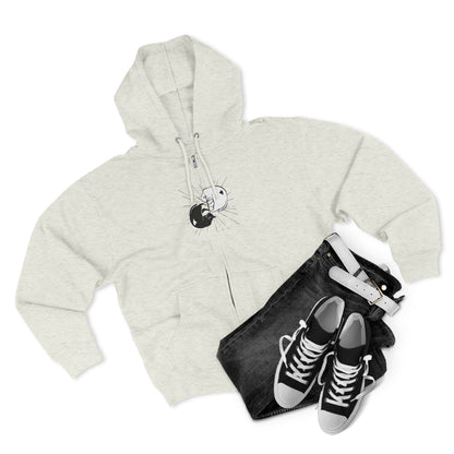 Yin and Yang Cats Zip Hoodie