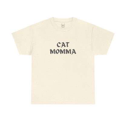 Natural t shirt- text cat momma