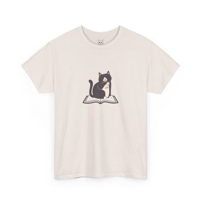 Relaxed cat and book Tee