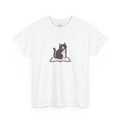 Relaxed cat and book Tee