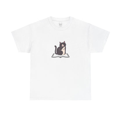 Relaxed cat and book Tee