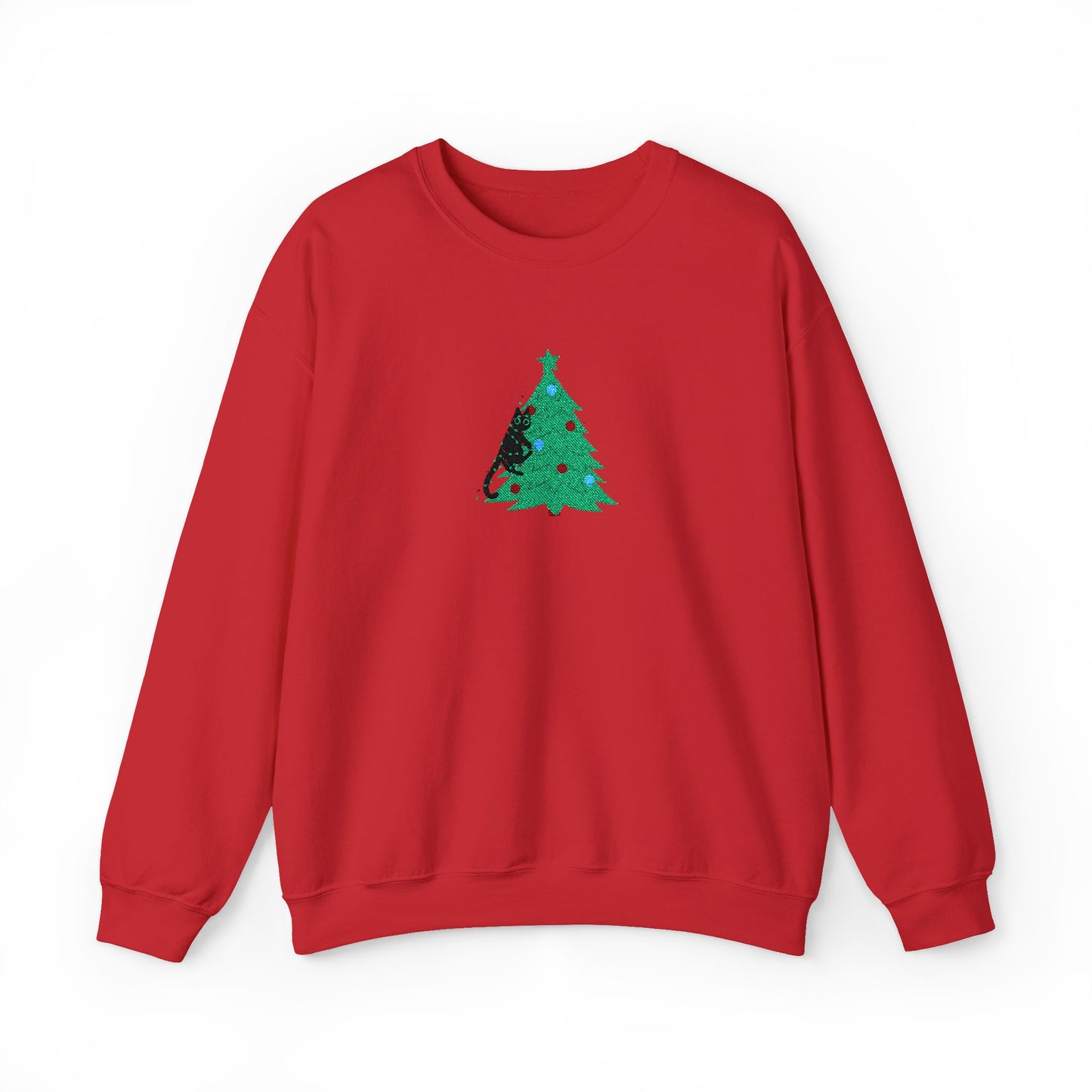 Classic cat up a tree! Embroided Sweater