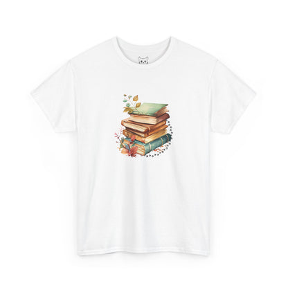 Books and paw print Tee